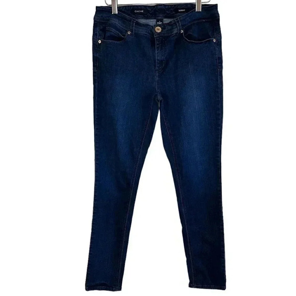 2/$30 CACHE Size 12 Jeans Skinny Denim Blue Casual - Picture 1 of 6